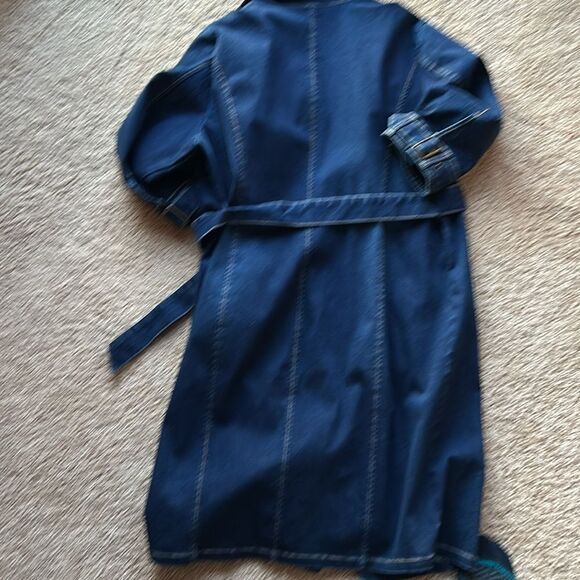 No Brand Plus size Dress 3/4 sleeve stretch denim button down belt pockets 1X - Picture 3 of 17